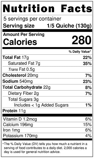Original Nutrition Label