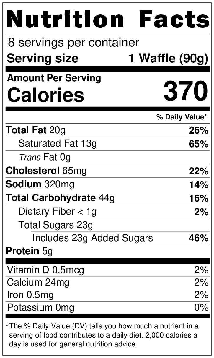 Original Nutrition Label