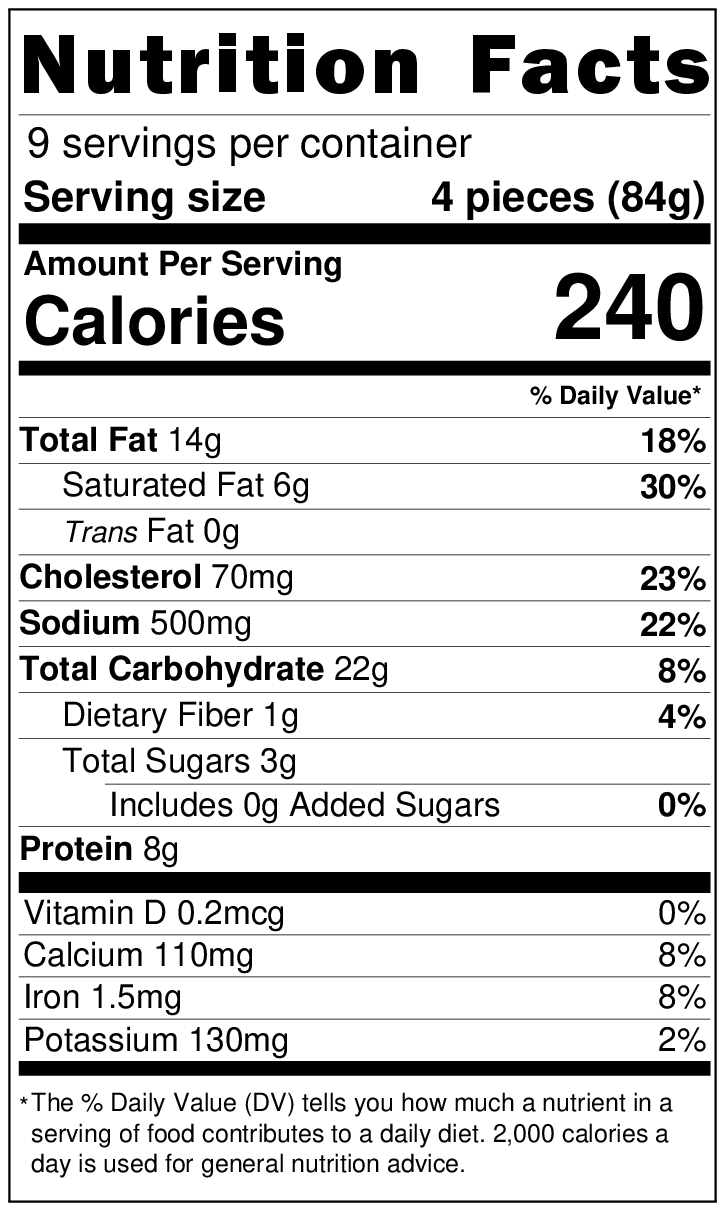 Revised Nutrition Label
