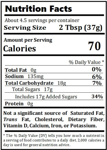 Original Nutrition Label