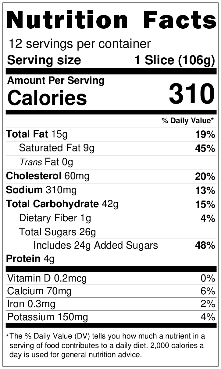 Original Nutrition Label