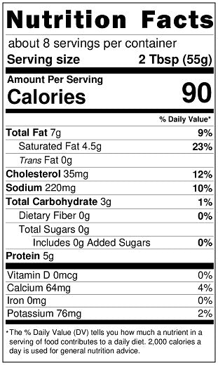 Original Nutrition Label