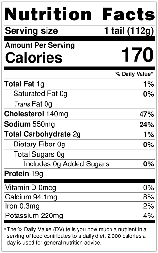 Original Nutrition Label