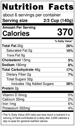 Original Nutrition Label