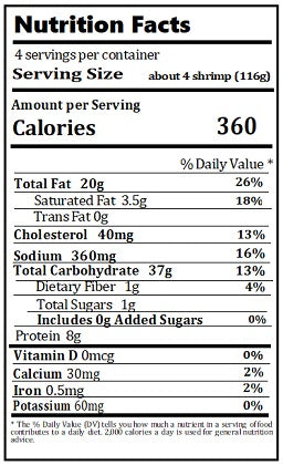 Original Nutrition Label