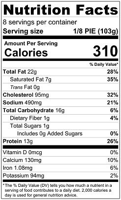 Original Nutrition Label