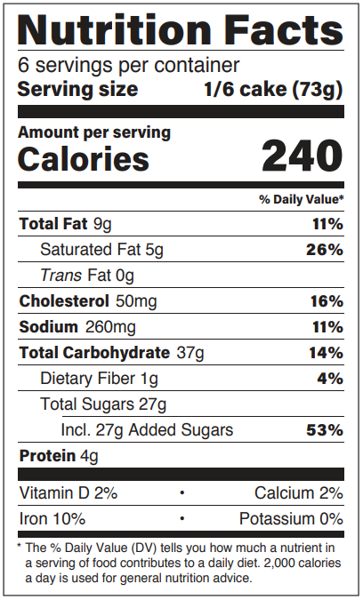 Original Nutrition Label