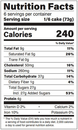 Original Nutrition Label