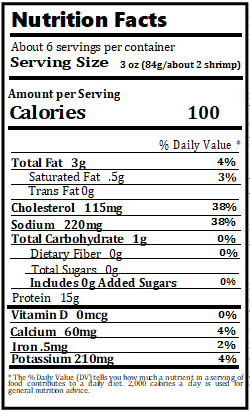 Original Nutrition Label