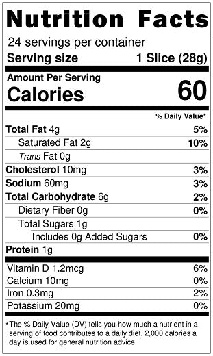 Original Nutrition Label