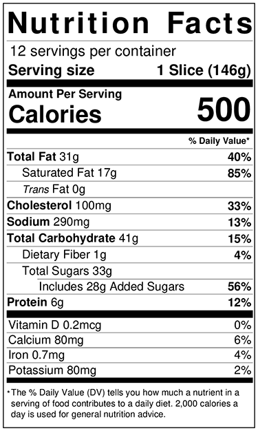 Original Nutrition Label