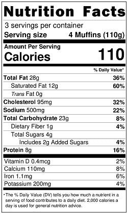 Original Nutrition Label