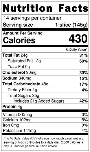Original Nutrition Label