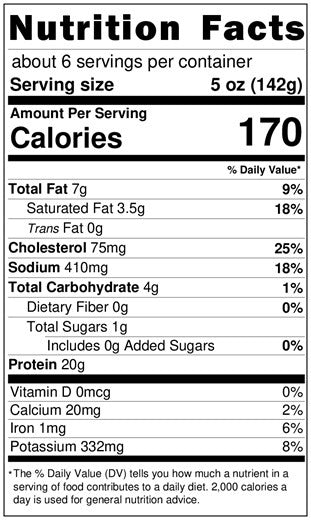 Original Nutrition Label