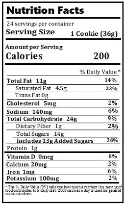 Original Nutrition Label