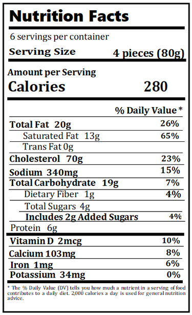 Original Nutrition Label