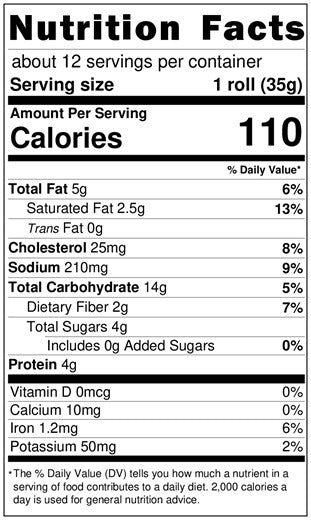 Original Nutrition Label