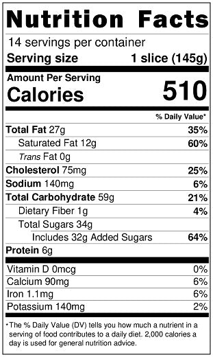 Original Nutrition Label