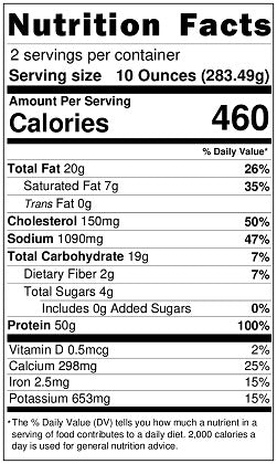 Original Nutrition Label
