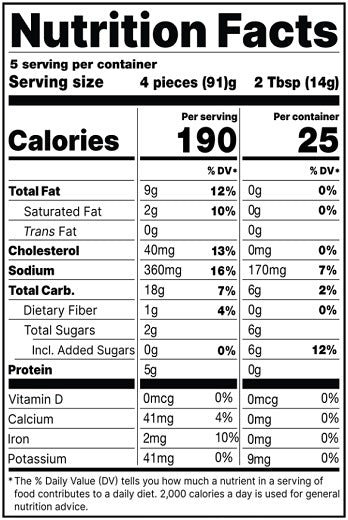 Original Nutrition Label