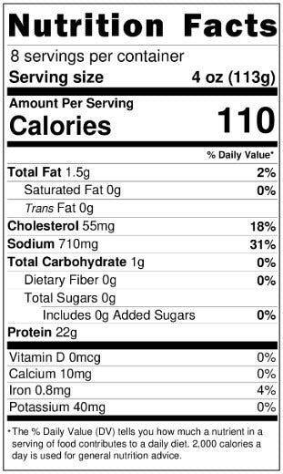 Original Nutrition Label