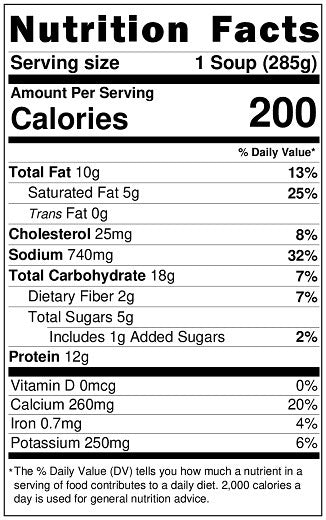 Original Nutrition Label