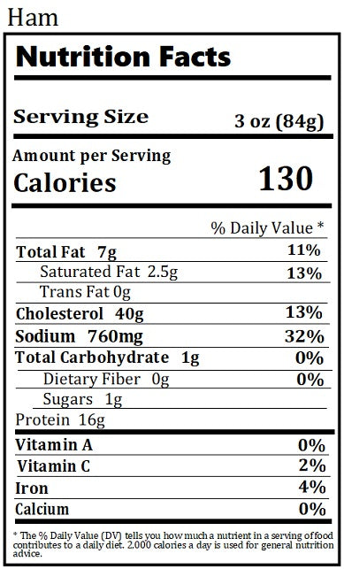 Original Nutrition Label