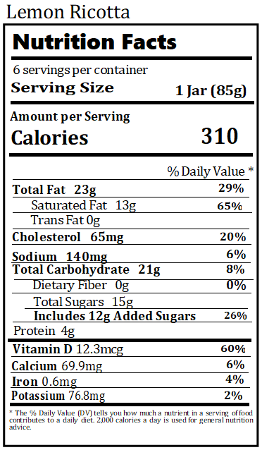 Original Nutrition Label