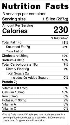 Original Nutrition Label