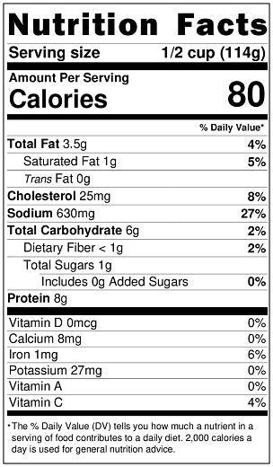 Original Nutrition Label