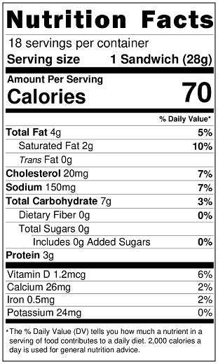 Original Nutrition Label