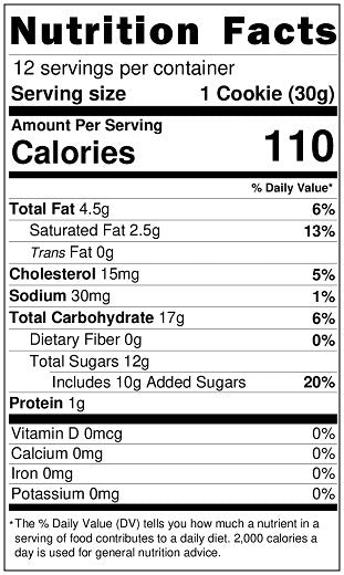 Original Nutrition Label