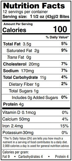 Original Nutrition Label