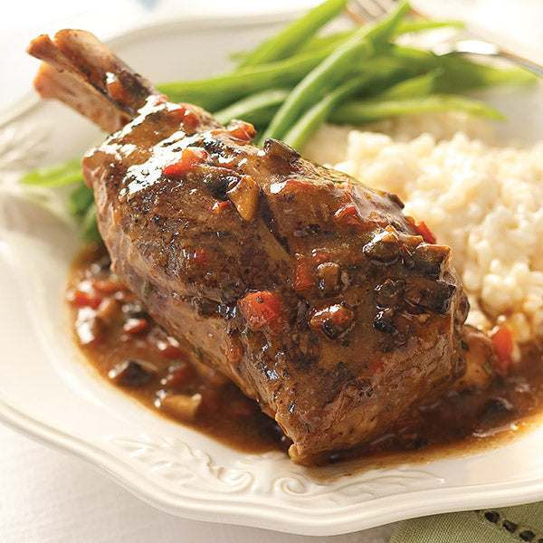 Braised Lamb Shanks In Portobello Sauce - Four Shanks