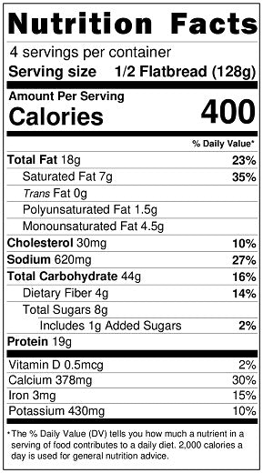 Original Nutrition Label