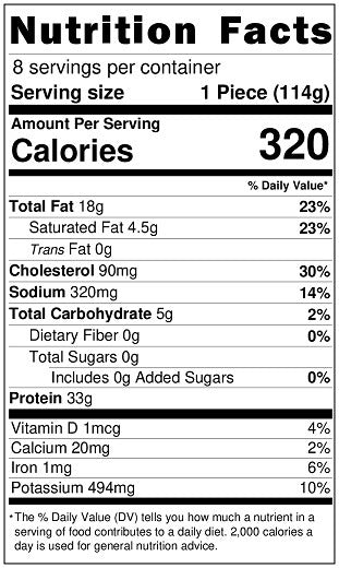 Original Nutrition Label