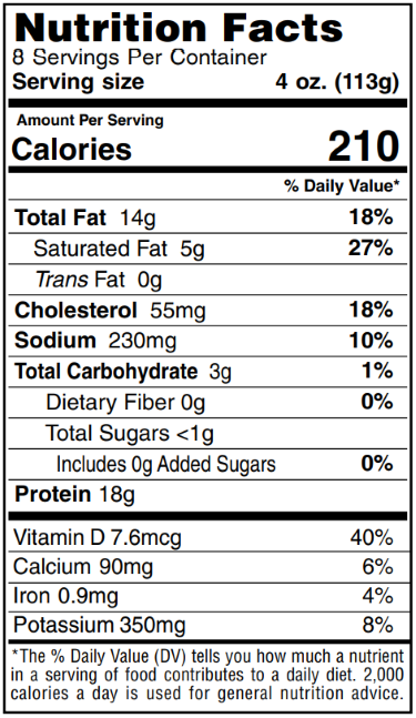 Original Nutrition Label