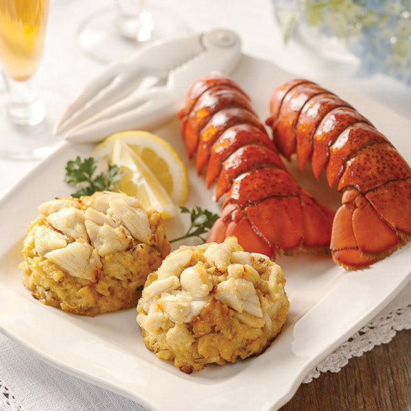 Lobster Tail and Crab Cake Duo