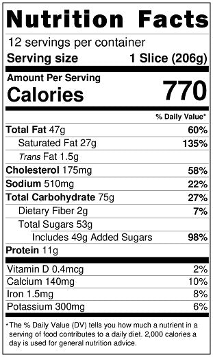 Original Nutrition Label