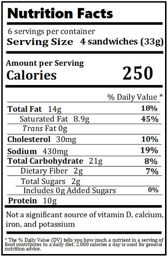 Original Nutrition Label