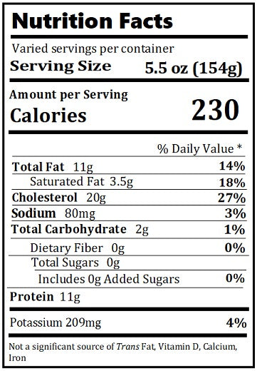 Original Nutrition Label