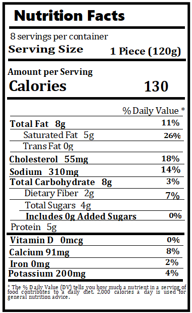 Original Nutrition Label