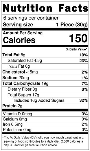 Original Nutrition Label