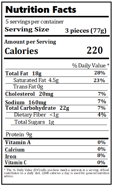 Old Nutrition Label