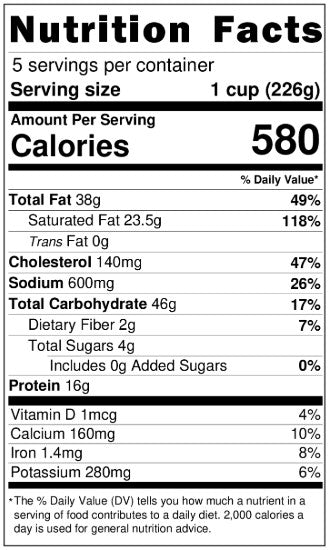 Original Nutrition Label