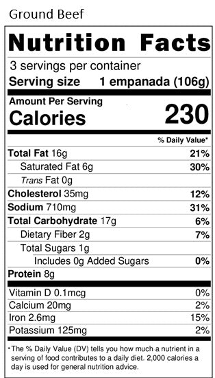 Original Nutrition Label