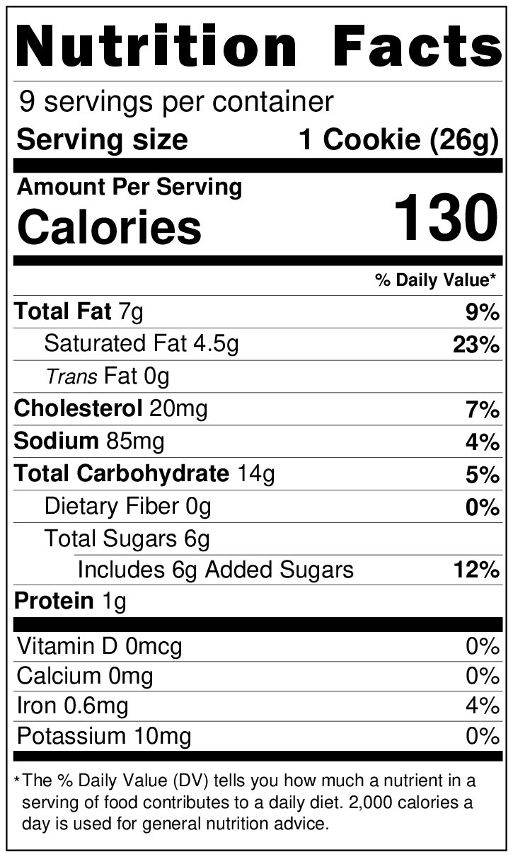 Original Nutrition Label