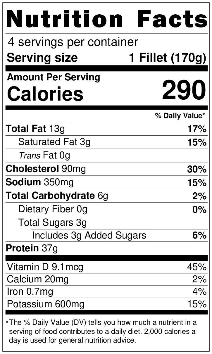 Original Nutrition Label