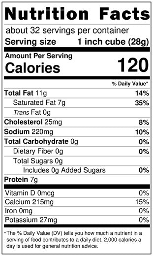 Old Nutrition Label