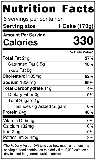 Original Nutrition Label